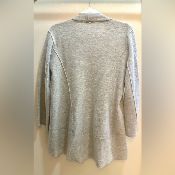 Eileen Fisher merino wool open-front cardigan in grey with zipper pockets XS - Picture 5 of 7